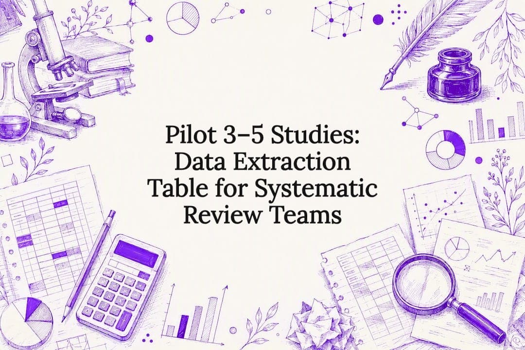 Pilot 3–5 Studies: Data Extraction Table for Systematic Review Teams