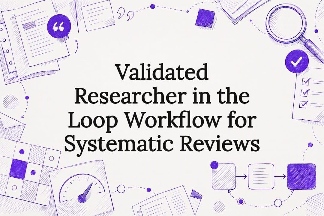 Validated Researcher in the Loop Workflow for Systematic Reviews